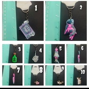 Scary halloween keychains